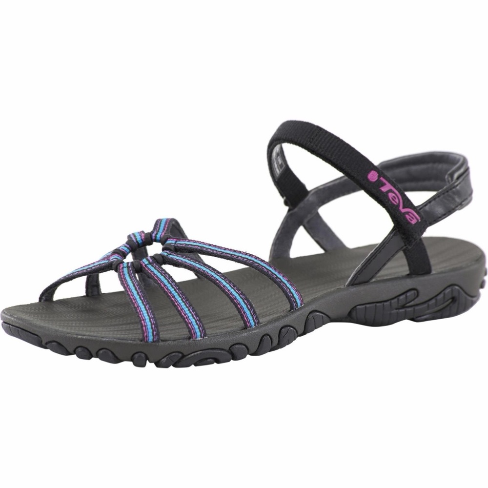 Teva Women's Black and Purple Strappy Sandals